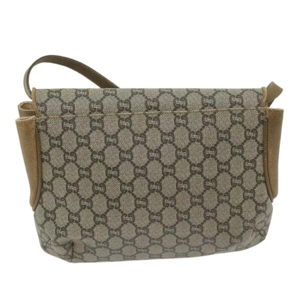 GUCCI GG Plus Supreme Shoulder Bag PVC Leather Beige Auth - Picture 2 of 15